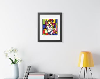 Pop Art Corgi Poster - Bright Framed Dog Wall Decor