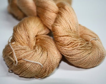 Lace Yarn Hand Dyed Milk Silk LeS Lait et Soie 1azc Orange Canna