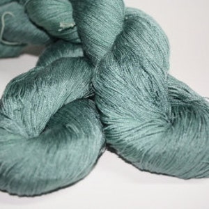 Cobweb Lace Yarn Hand dyed Milk Lait Seriphos Green Quartz