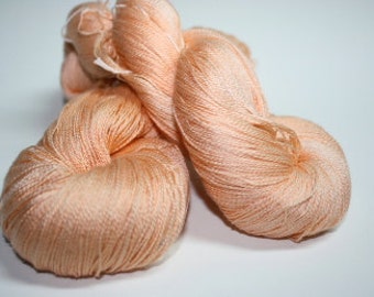 Lace Yarn Hand Dyed Milk Silk LeS Lait et Soie 1azc Orange Sherbet