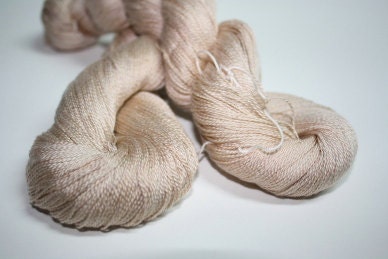 Lace Yarn Hand Dyed Milk Silk LeS Lait et Soie 1azc Pink Champagne