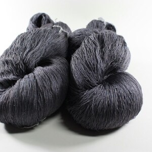 Gossamer Lace Yarn Merino Silk Hand dyed Laine et Soie Hematite