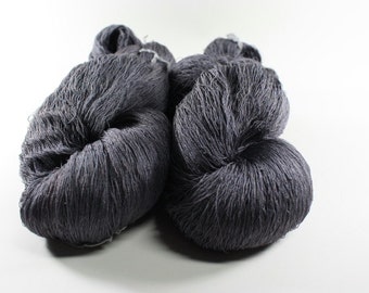 Gossamer Lace Yarn Merino Silk Hand dyed Laine et Soie Hematite