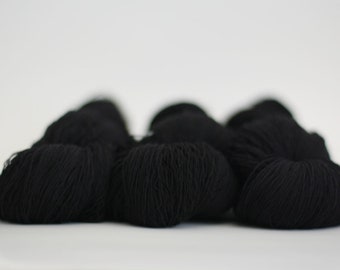 Cobweb Black Lace Yarn Hand dyed Milk Lait Noir