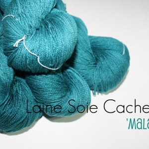 Cashmere Lace Yarn Silk Merino Hand dyed Laine Soie Cachemire lsc 1azc Malachite A