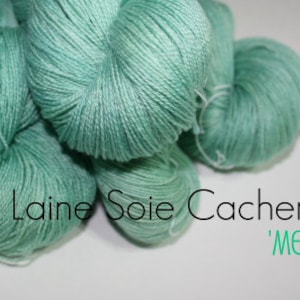 Silk Lace Yarn Merino Cashmere Hand dyed Laine Soie Cachemire lsc 1azc Mentha