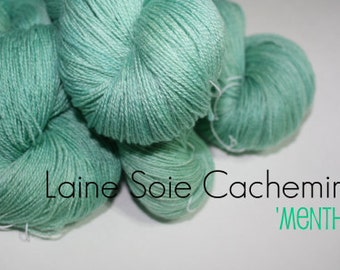 Silk Lace Yarn Merino Cashmere Hand dyed Laine Soie Cachemire lsc 1azc Mentha