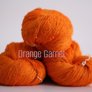 Hand dyed Lace Yarn Gossamer Merino Silk Laine et Soie Orange Garnet