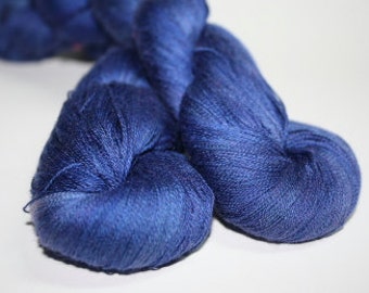 Cobweb Lace Yarn Hand Dyed Milk Silk LeSC Lait et Soie Cobweb 1azc Sodalite