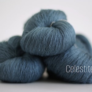 Lace Yarn Hand dyed  Gossamer Merino Silk Laine et Soie Celestite