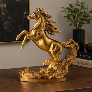 Gold horse statue - Etsy 日本