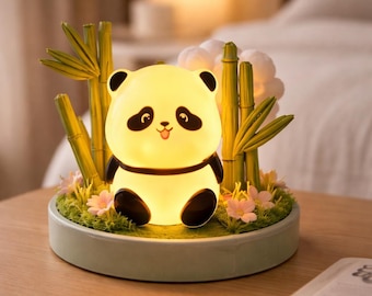 Panda LED-nattlampa - Söt Panda-plastlampa för sängbordsdekoration - Kreativ nattlampa för barn - Födelsedagspresent och barnrumsdekoration