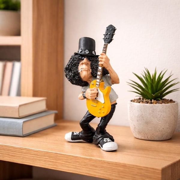 Resin Rock Star Figure - Decorative Rock Musician Sculpture - Collectible Guitarist Statue - Perfect Music Lover Gift - Home & Studio Decor