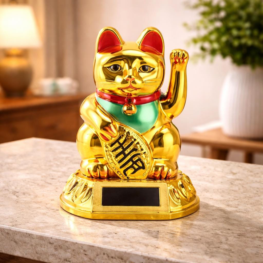 Gold Waving Lucky Cat - Etsy