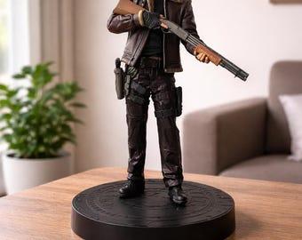 Resident Evil Leon S. Kennedy-figur - läderjackeversion Anime-staty - actionfigur för pojkar - PVC-docka, skrivbordsdekoration