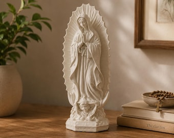 Unsere Dame von Guadalupe Religiöse Statue - Jungfrau Maria Figur Harz Skulptur - Katholische Wohnkultur Kunst - Gesegnete Mutter Maria Religiöses Geschenk