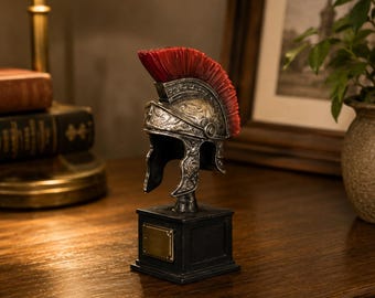 130 mm antikens Rom-hjälm - Färdig romersk rustningsmodell - Kreativ gladiatorstaty - Soldats skrivbordsprydnad - Historisk heminredningsgåva