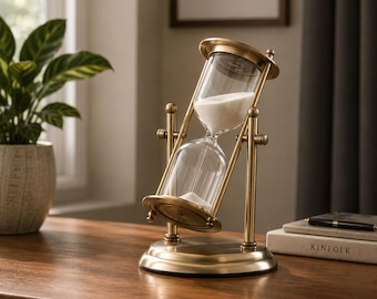 Roterande krona i metall - Avancerad kreativ glas-sandtimer - Flödande sand, tidshanteringsverktyg - Lyxigt kontorstillbehör, gåva