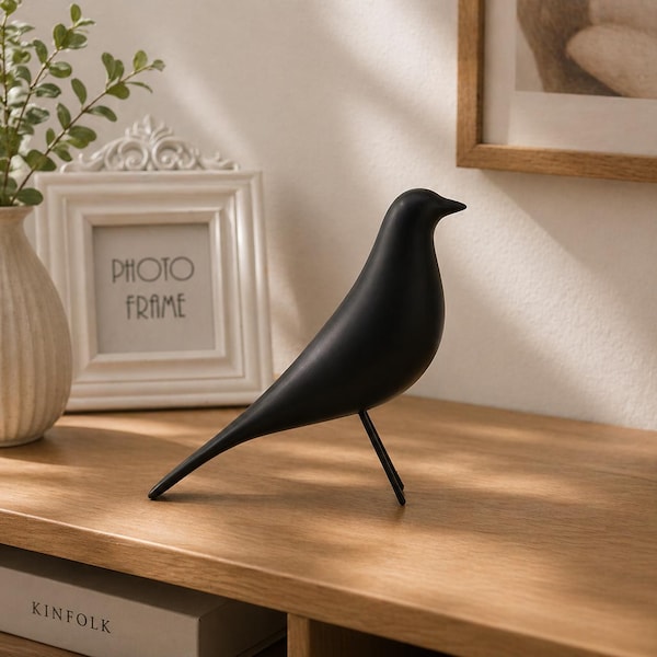 Minimalistische Vogelskulptur im nordischen Stil - Moderne Heimdekoration Ornament - Harz Handwerk Kunstwerk für Büro Wohnzimmer Schlafzimmer Desktop Geschenk