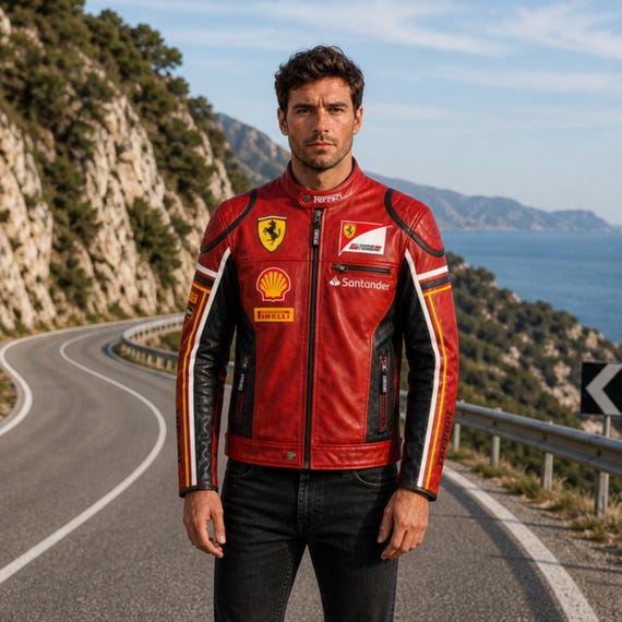 Ferrari F1 Leather Jacket Men, Scuderia Ferrari Racing Jacket, Red Motorsport Jacket, Ferrari Biker Leather Jacket, F1 Racing Jacket