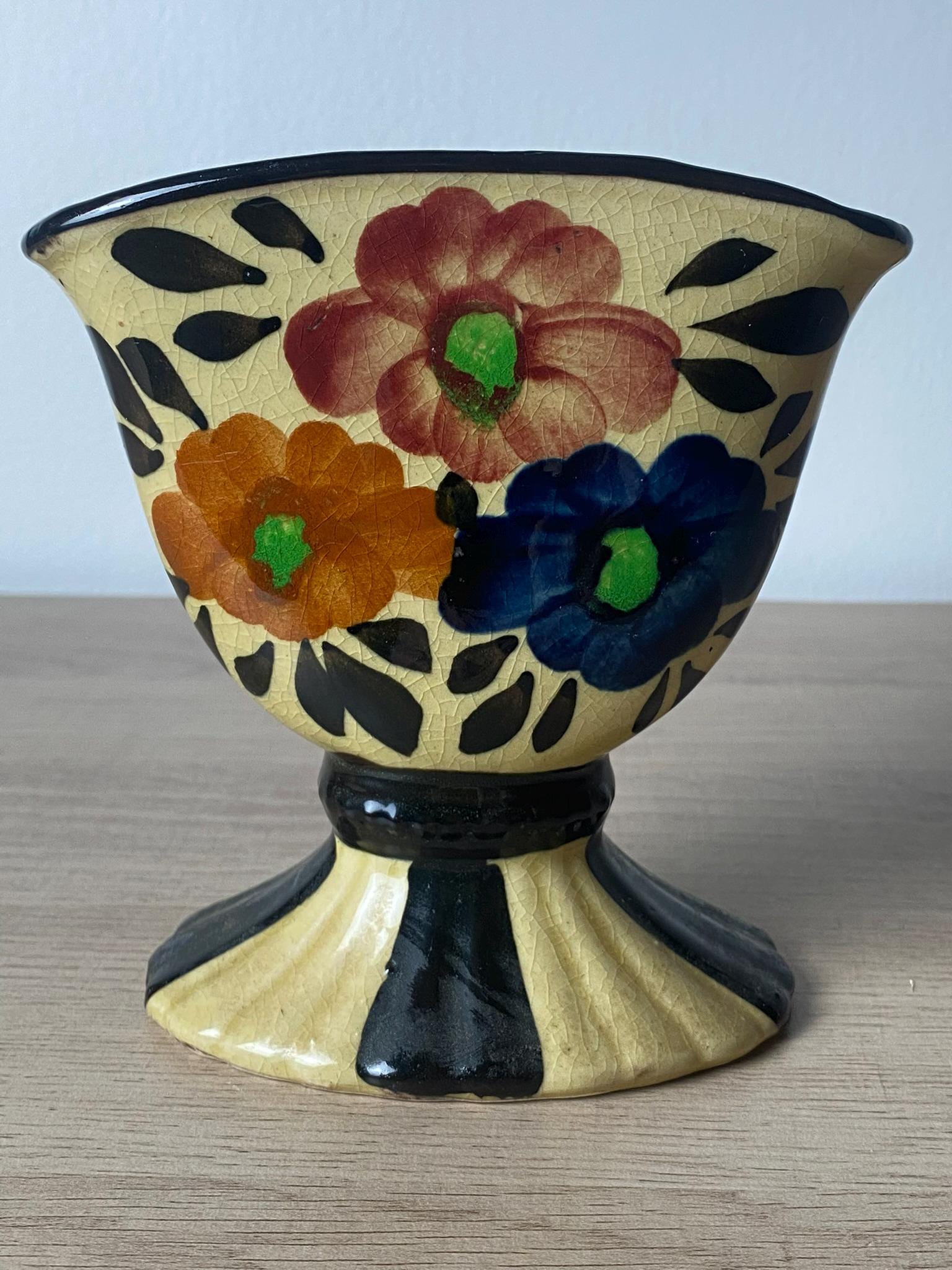 Vintage Vase Floral Crackle Glaze Japan - Etsy