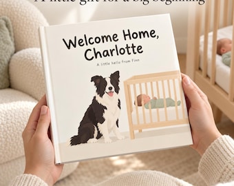 Personalized Baby Book with Pet, Welcome Home Baby Storybook, Custom Dog or Cat Book from Photos, Baby Shower Gift, Newborn Keepsake