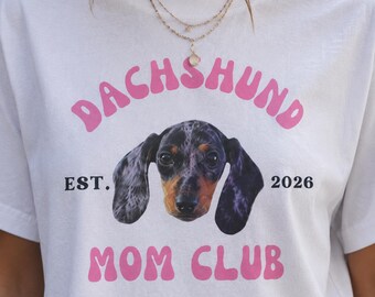 Dog Mom Club Crop Tee | Personalized Breed Est Year Shirt | Dog Lover Gift | Funny Dog Mom Shirt XS-2XL