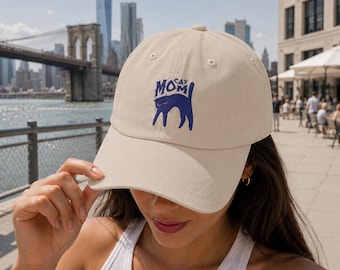 Cat Mom Embroidered Hat | Funny Cat Mom Baseball Cap | Cat Lover Gift | Cute Cat Cap | White Pink Blue Beige