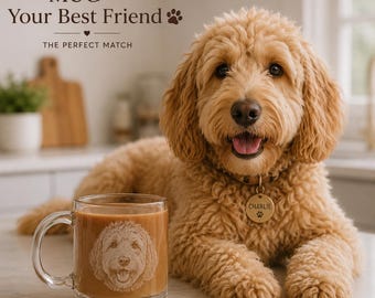 Personalized Pet Name Engraved Glass Mug, Dog Mom Coffee Cup, Cat Lover Gift