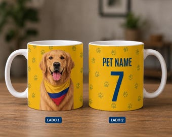 Custom Pet Mug | World Cup 2026 Pet Illustration Country Flag Coffee (11oz/15oz)
