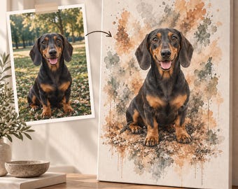 Custom Pet Portrait Canvas, Watercolor Pet Portrait from Photo, Personalized  Pet Memorial Gift, Pet Loss Gift, Custom Pet Wall Art