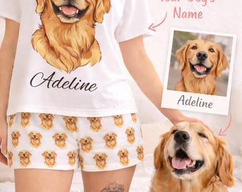 Custom Pet Portrait Pajamas | Personalized Dog Cat Sleepwear Gift