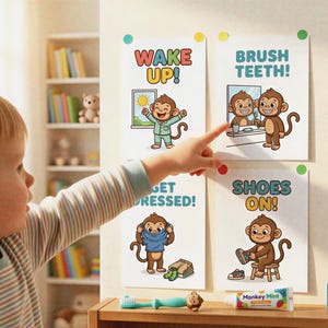 ADHD Morning Routine Chart, Toddler Visual Schedule, Autism Daily Routine, Preschool Morning Checklist, Kids Daily Routine