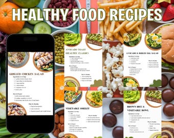 Meal Prep Journal PDF, Healthy Recipe Collection, Instant Digital Download