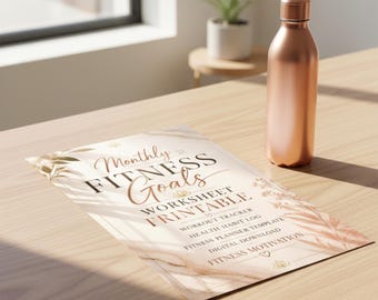 Fitness Goal Tracker, Monthly Workout Log, Daily Habit Printable