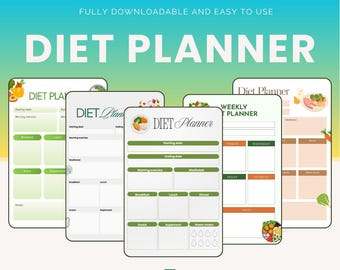 Planificador de comidas: Horario de comidas para bajar de peso, registro de ingesta calórica (PDF, PNG)