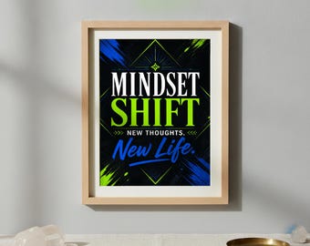Goal Download Motivational Quotes, Daily Mindset Affirmations Wall Art Printable