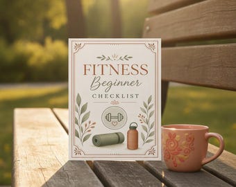 Fitness goal tracker, daily workout log, exercise checklist printable PDF