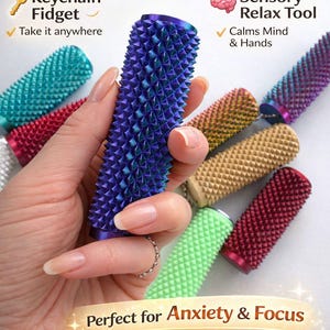 Spiky Sensory Roller, Textured Hand Roller, Tactile Desk Toy, 3D Printed Roller, Focus Tool, Unique Gift Idea