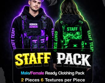 Staff Vest & Hoodie Clothing RP Pack v2 for Male and Female Server Ready