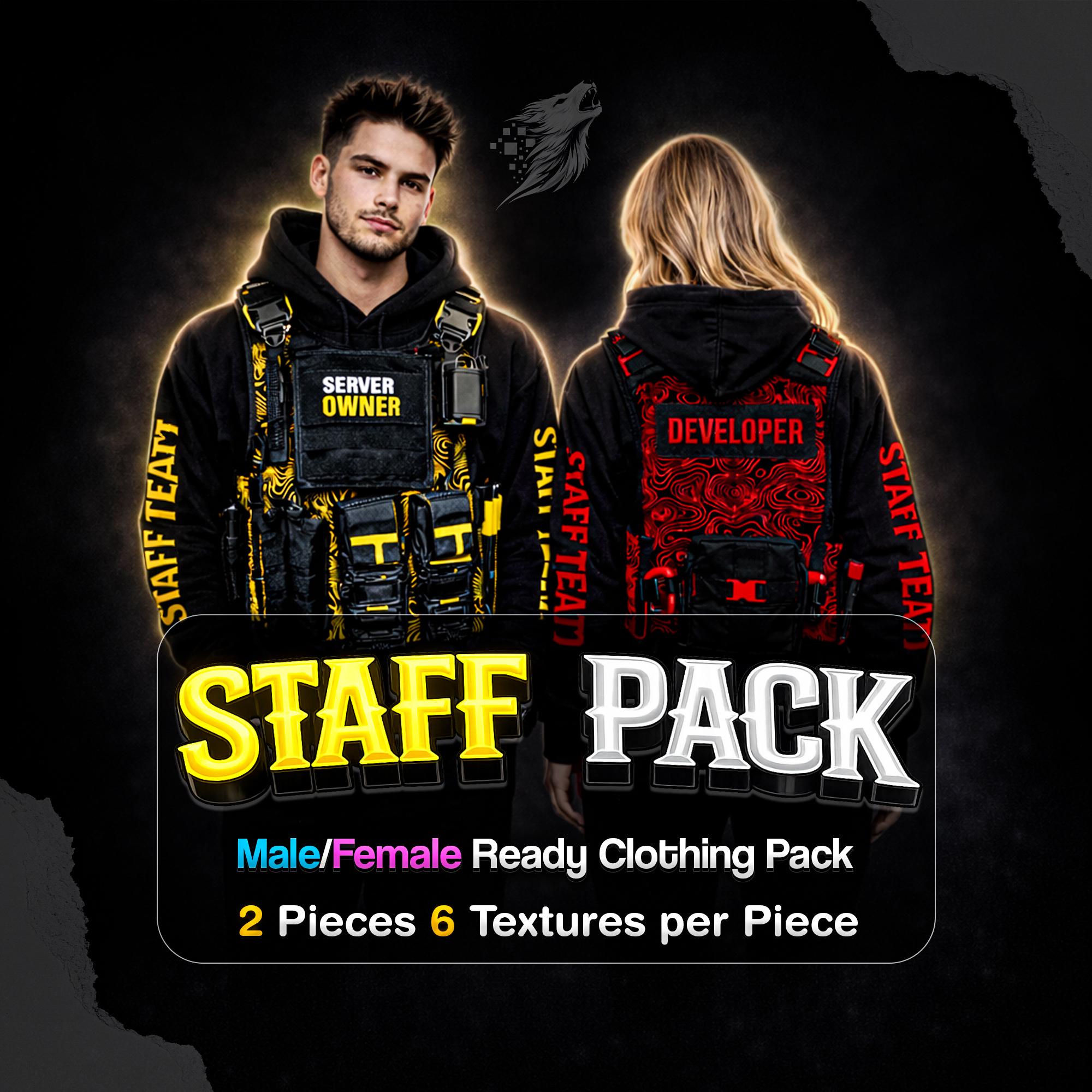 Staff Vest & Hoodie Clothing RP Pack V1 for Male and Female Server