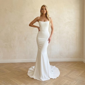 White Bodycon Bride Dress - Etsy
