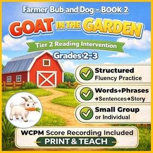 Reading Fluency Passages 2nd & 3rd Grade | Reading Fluency Practice  | Farmer Bub and Dog - Book 2