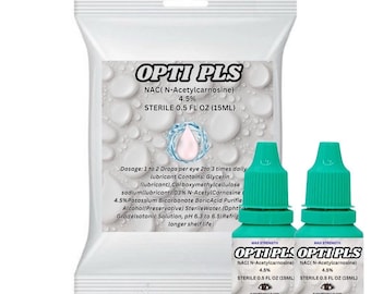 Opti Plus Cataract NAC N-Acetylcarnosine 4.5% Eye Drops 15ml | Antioxidant For Cataracts Eye Support | 2 Pack Eye Solution