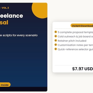 Freelance Proposal Templates | 5 Ready-to-Send Scripts | Win Clients | Upwork Proposal | Cold Email Template | Freelancer PDF