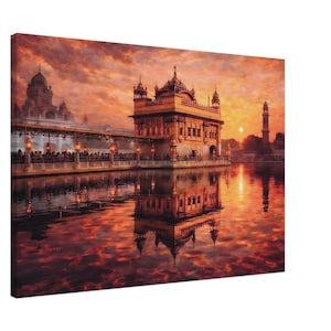 Harmandir Sahib Golden Temple Canvas Print | Darbar Sahib Wall Art | Spiritual Sikh Decor Gift