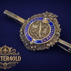Vintage Argyll & Sutherland Highlanders Brooch | Silver Enamel Military Pin Badge