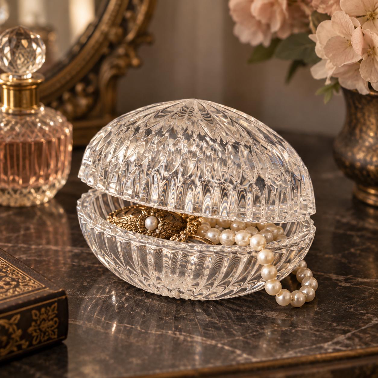 Antique Egg Trinket Box - Etsy