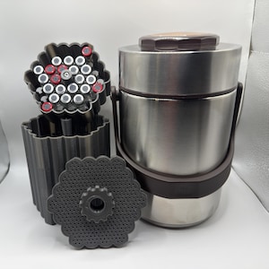 HelixComb 144 — Kit per la conservazione di fiale di peptidi da 3 ml / Capacità: 144 fiale / Vassoi in PETG e contenitore termico