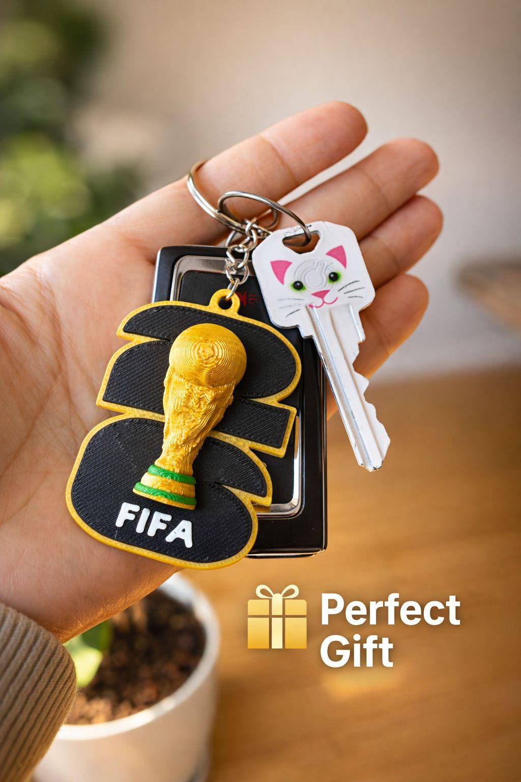 Cwc Trophy Key 3D Printed World Cup Trophy Keychain | Soccer Football Fan Souvenir ...